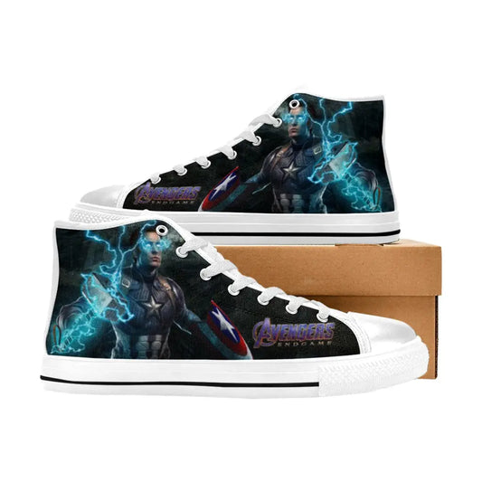 Avengers Captain America Thor Hammer Mjolnir Endgame Shoes High Top Sneakers