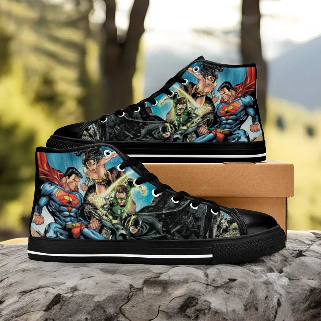 Batman Superman Flash Wonder Woman Aquaman Custom High Top Sneakers Shoes