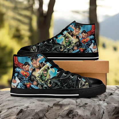 Batman Superman Flash Wonder Woman Aquaman Custom High Top Sneakers Shoes