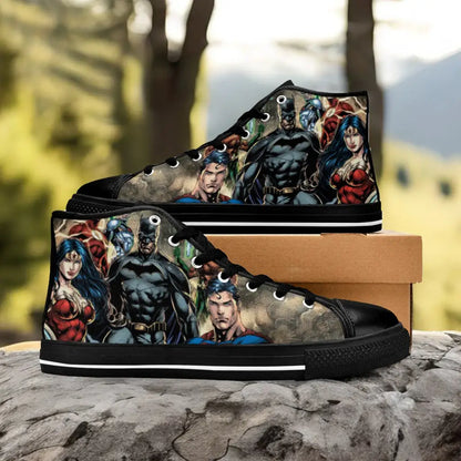 Batman Superman Wonder Woman Custom High Top Sneakers Shoes