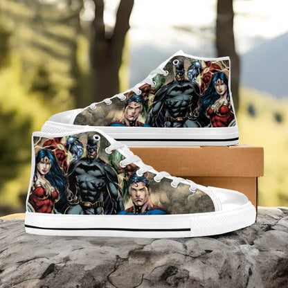 Batman Superman Wonder Woman Custom High Top Sneakers Shoes