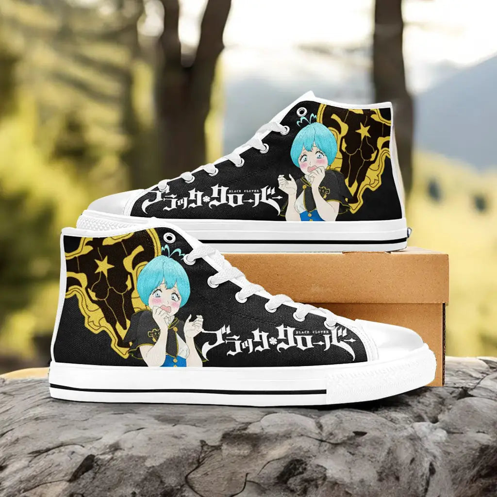 Black Clover Grey Custom High Top Sneakers Shoes