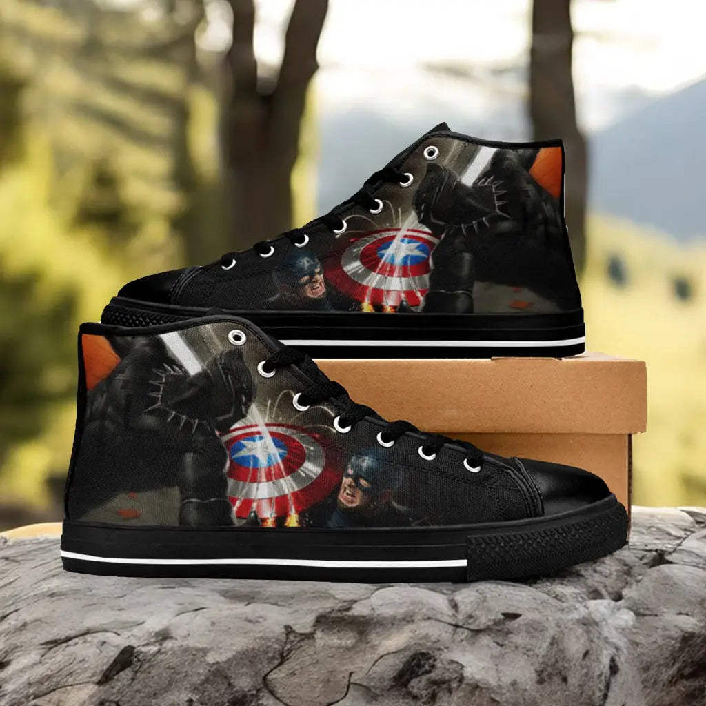 Black Panther Captain America Custom High Top Sneakers Shoes