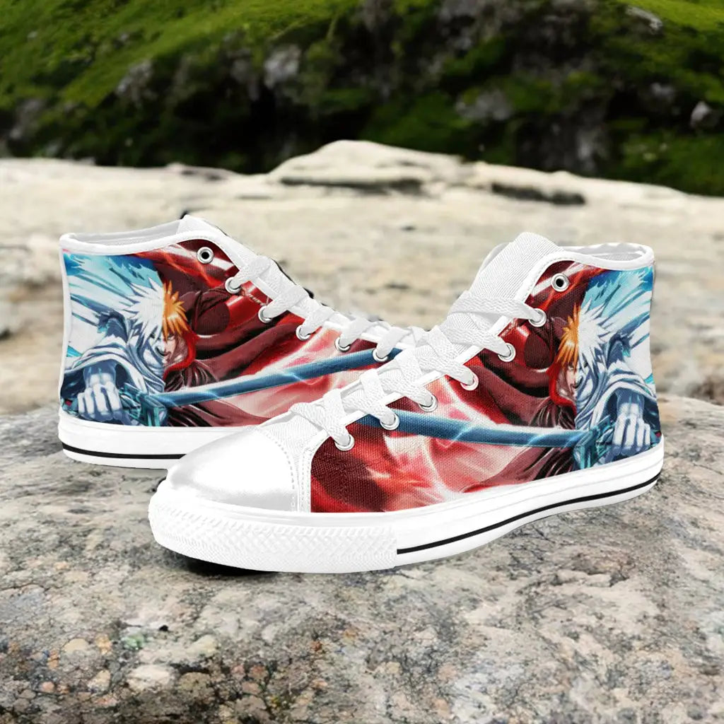 Bleach Ichigo Kurosaki Bankai Custom High Top Sneakers Shoes