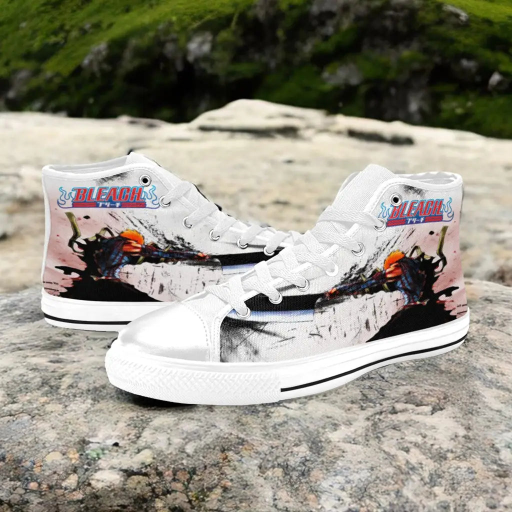 Bleach Ichigo Kurosaki Bankai Custom High Top Sneakers Shoes