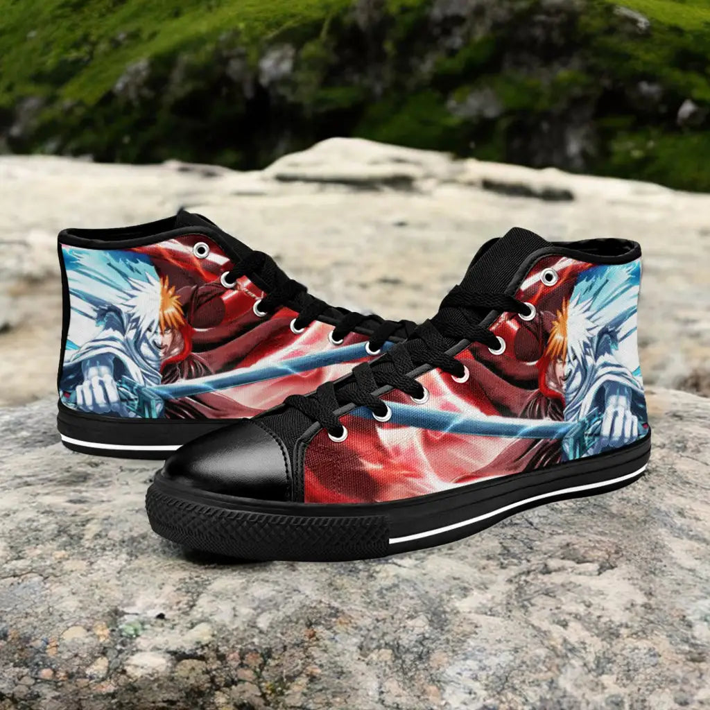 Bleach Ichigo Kurosaki Bankai Custom High Top Sneakers Shoes