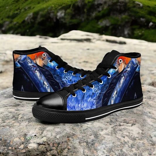 Bleach Ichigo Kurosaki Bankai Custom High Top Sneakers Shoes