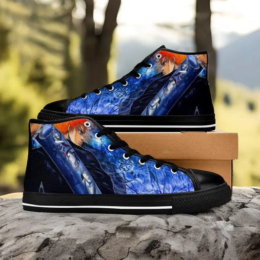 Bleach Ichigo Kurosaki Bankai Custom High Top Sneakers Shoes