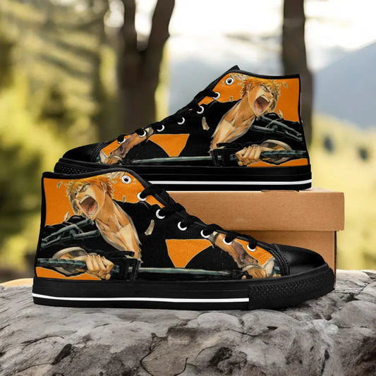 Bleach Ichigo Kurosaki Bankai Custom High Top Sneakers Shoes