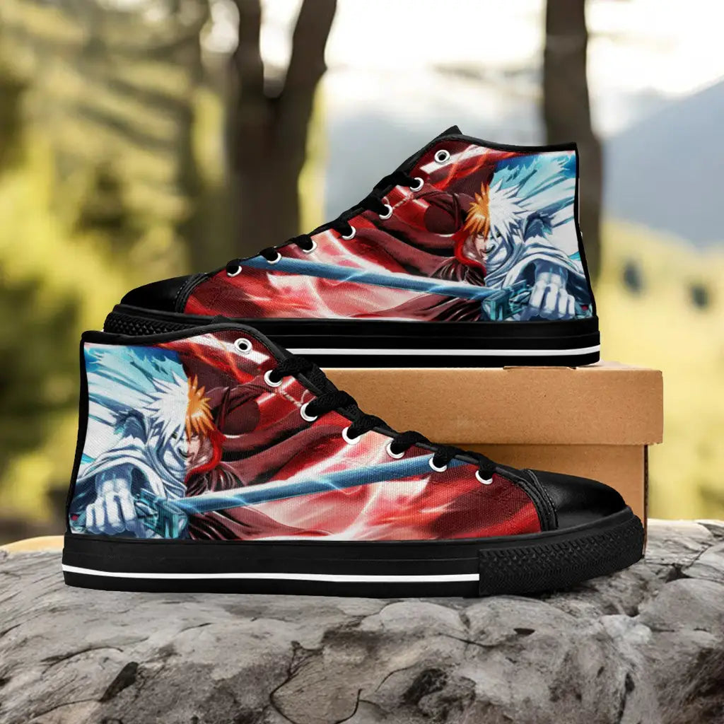 Bleach Ichigo Kurosaki Bankai Custom High Top Sneakers Shoes