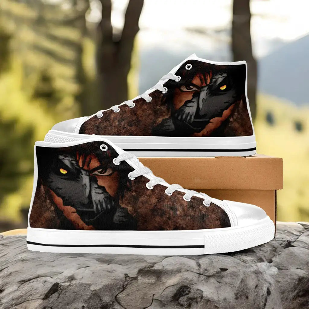 Bleach Ichigo Kurosaki Bankai Custom High Top Sneakers Shoes