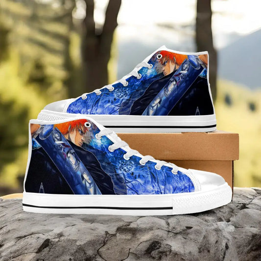 Bleach Ichigo Kurosaki Bankai Custom High Top Sneakers Shoes
