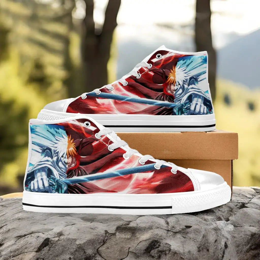 Bleach Ichigo Kurosaki Bankai Custom High Top Sneakers Shoes