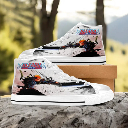 Bleach Ichigo Kurosaki Bankai Custom High Top Sneakers Shoes