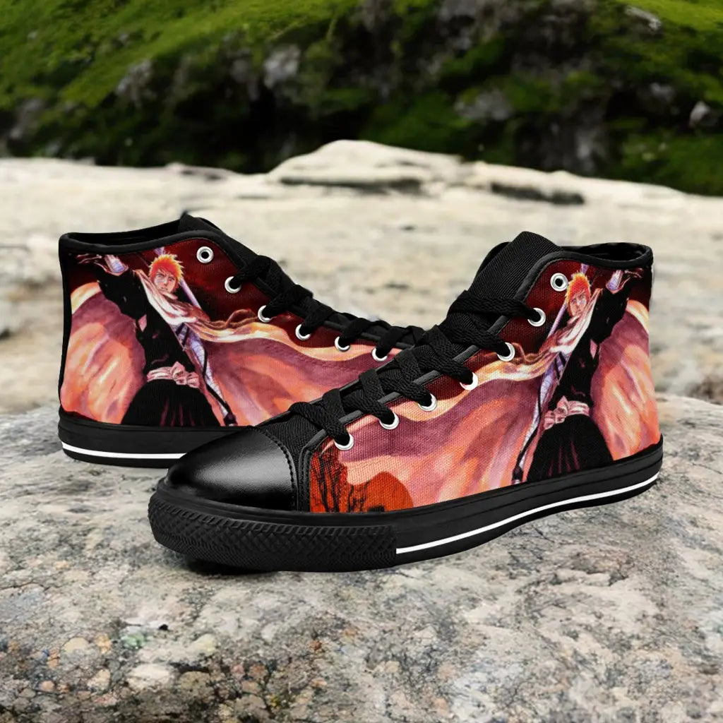 Bleach Kurosaki Ichigo Bankai Custom High Top Sneakers Shoes