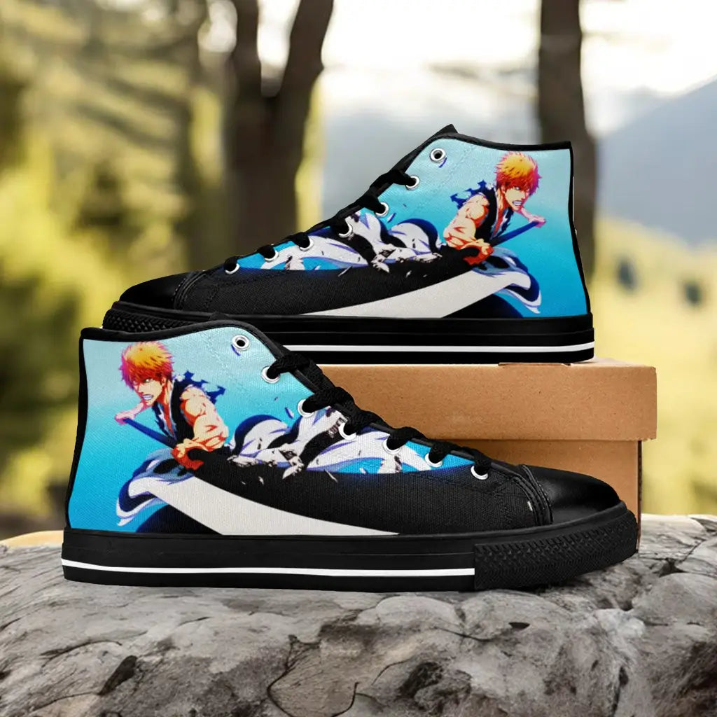 Bleach Kurosaki Ichigo Bankai Custom High Top Sneakers Shoes