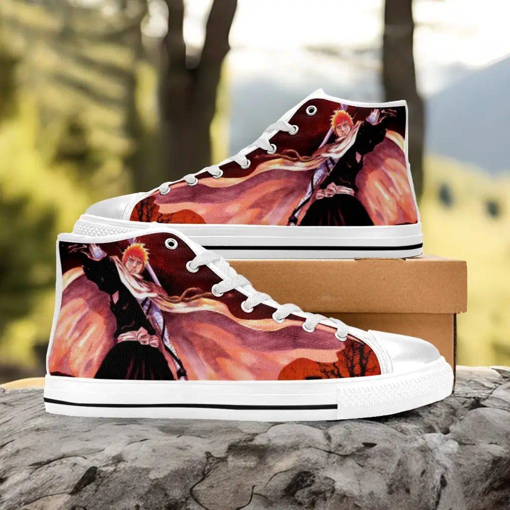 Bleach Kurosaki Ichigo Bankai Custom High Top Sneakers Shoes