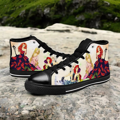 Brave Elsa Ariel Rapunzel Princess Merida Custom High Top Sneakers Shoes