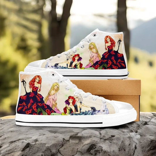 Brave Elsa Ariel Rapunzel Princess Merida Custom High Top Sneakers Shoes