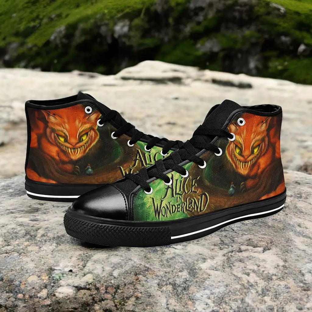 Cheshire Cat Alice in Wonderland Custom High Top Sneakers Shoes