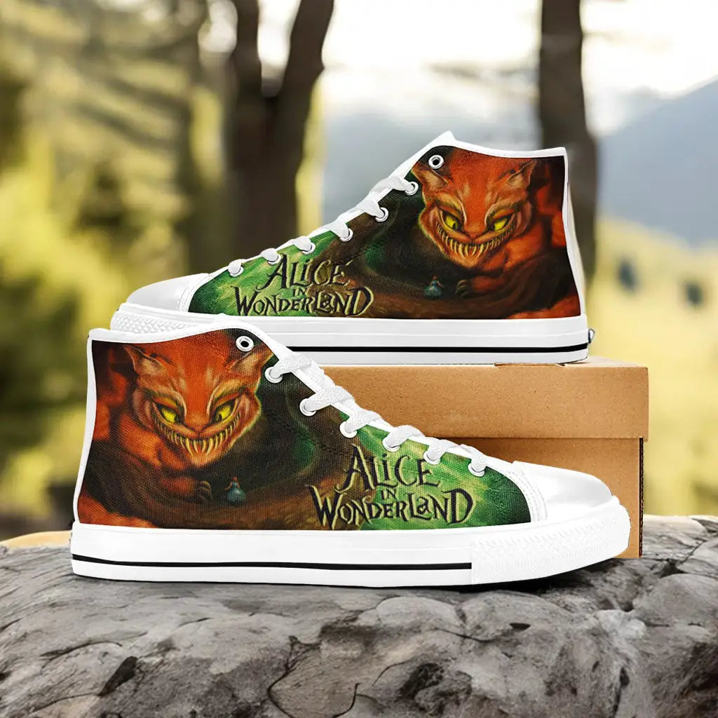 Cheshire Cat Alice in Wonderland Custom High Top Sneakers Shoes