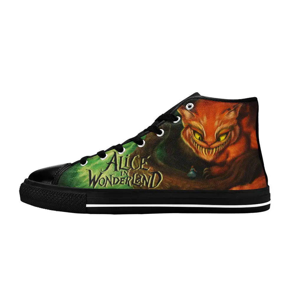 Cheshire Cat Alice in Wonderland Custom High Top Sneakers Shoes