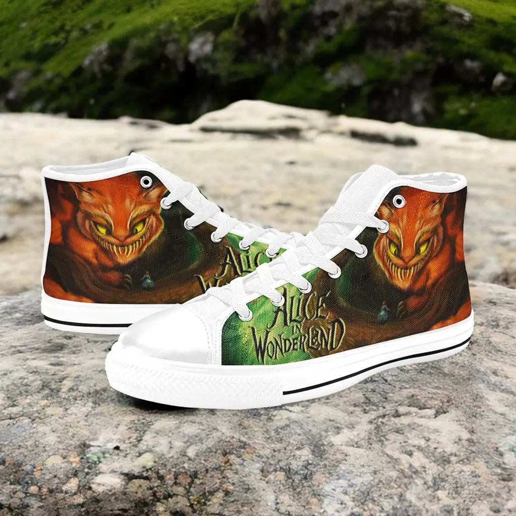 Cheshire Cat Alice in Wonderland Custom High Top Sneakers Shoes