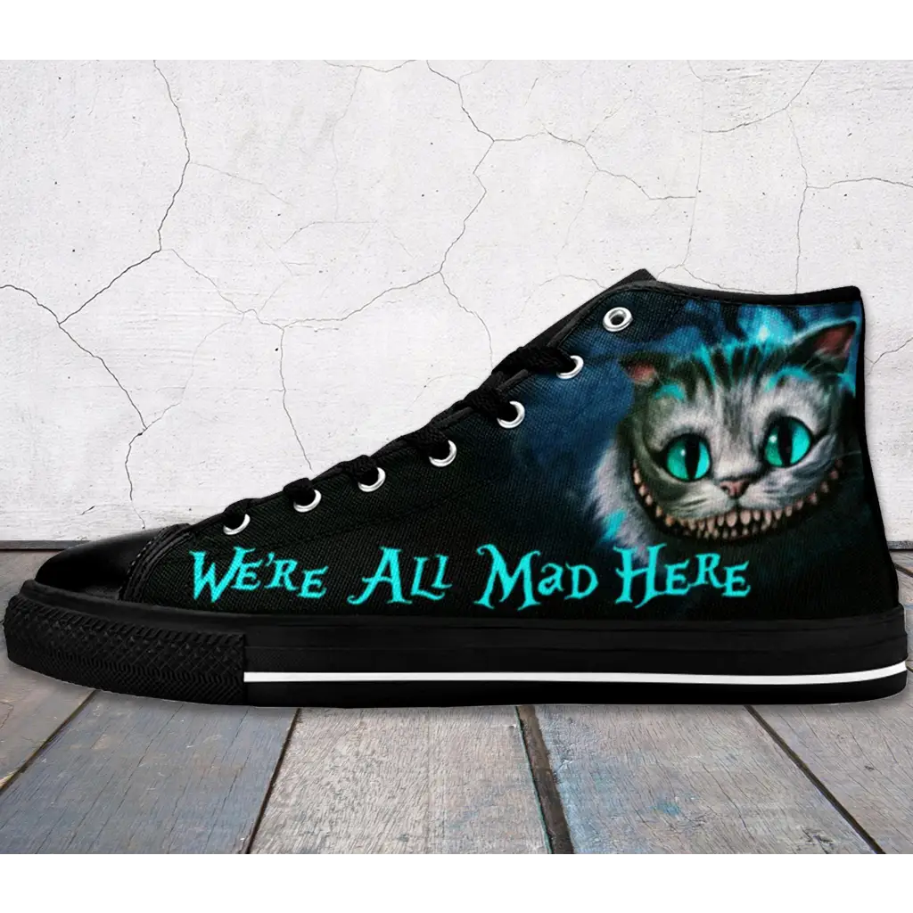 Cheshire Cat shoes, Alice in Wonderland Shoes High Top Sneakers