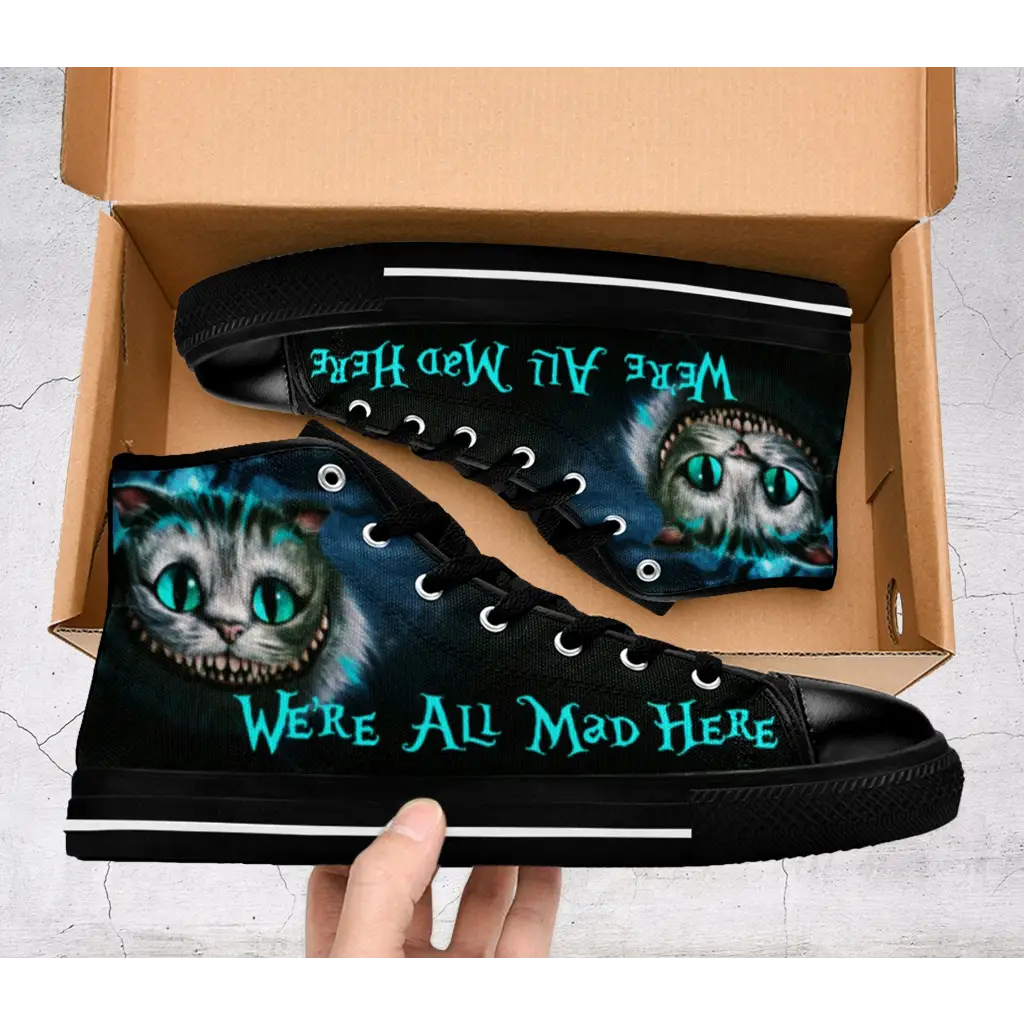 Cheshire Cat shoes, Alice in Wonderland Shoes High Top Sneakers