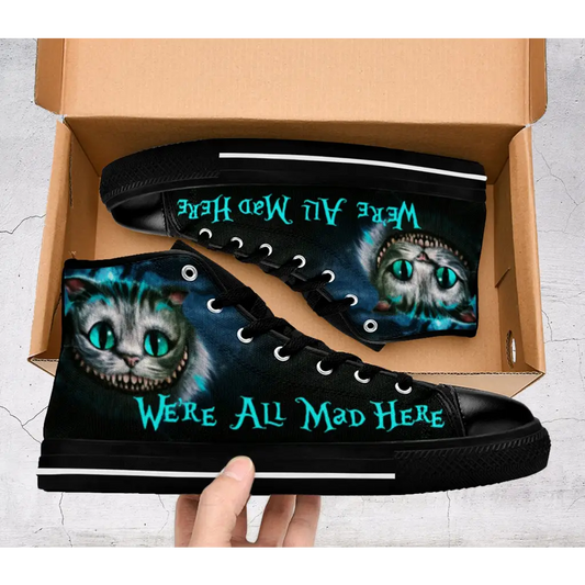 Cheshire Cat shoes, Alice in Wonderland Shoes High Top Sneakers