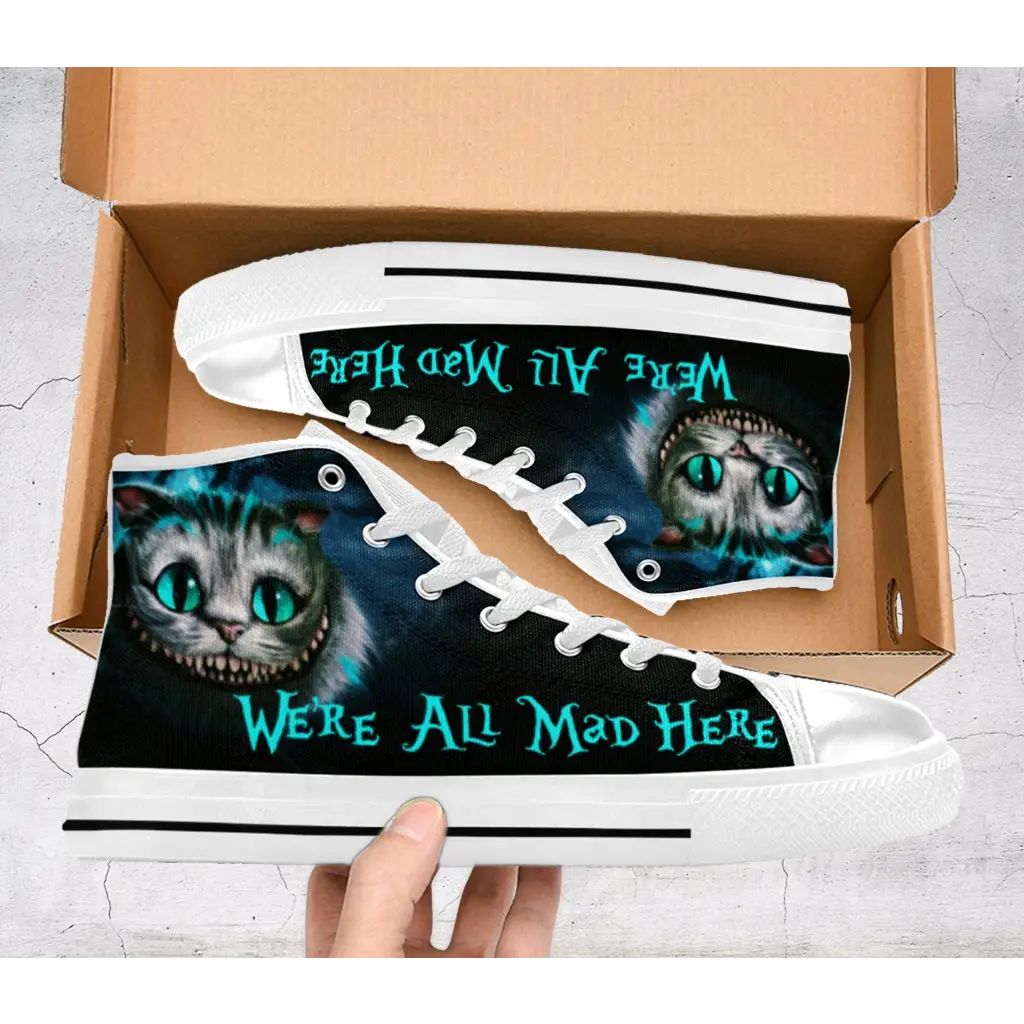 Cheshire Cat shoes, Alice in Wonderland Shoes High Top Sneakers