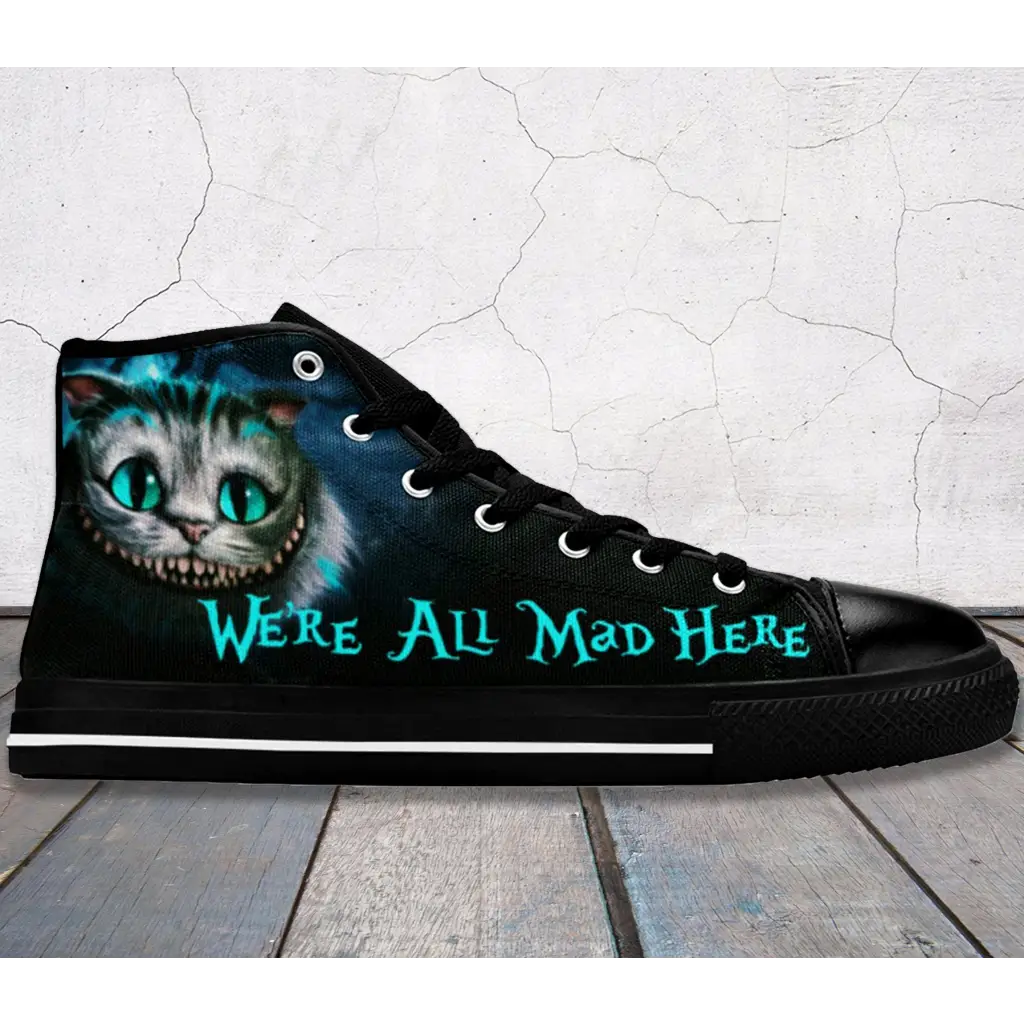 Cheshire Cat shoes, Alice in Wonderland Shoes High Top Sneakers