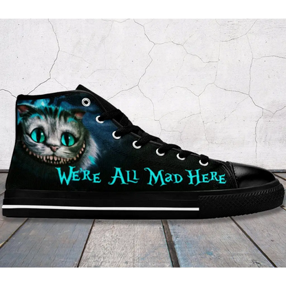 Cheshire Cat shoes, Alice in Wonderland Shoes High Top Sneakers