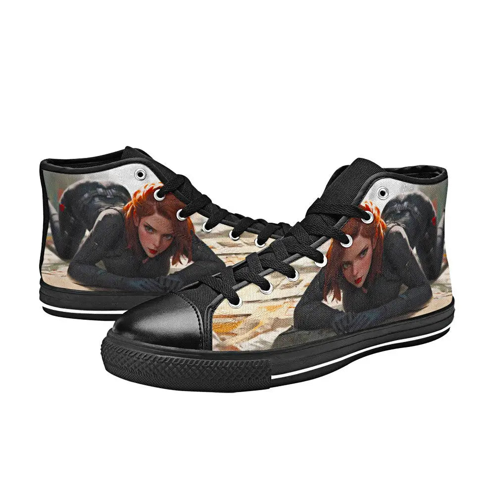 Cute Black Widow Custom High Top Sneakers Shoes