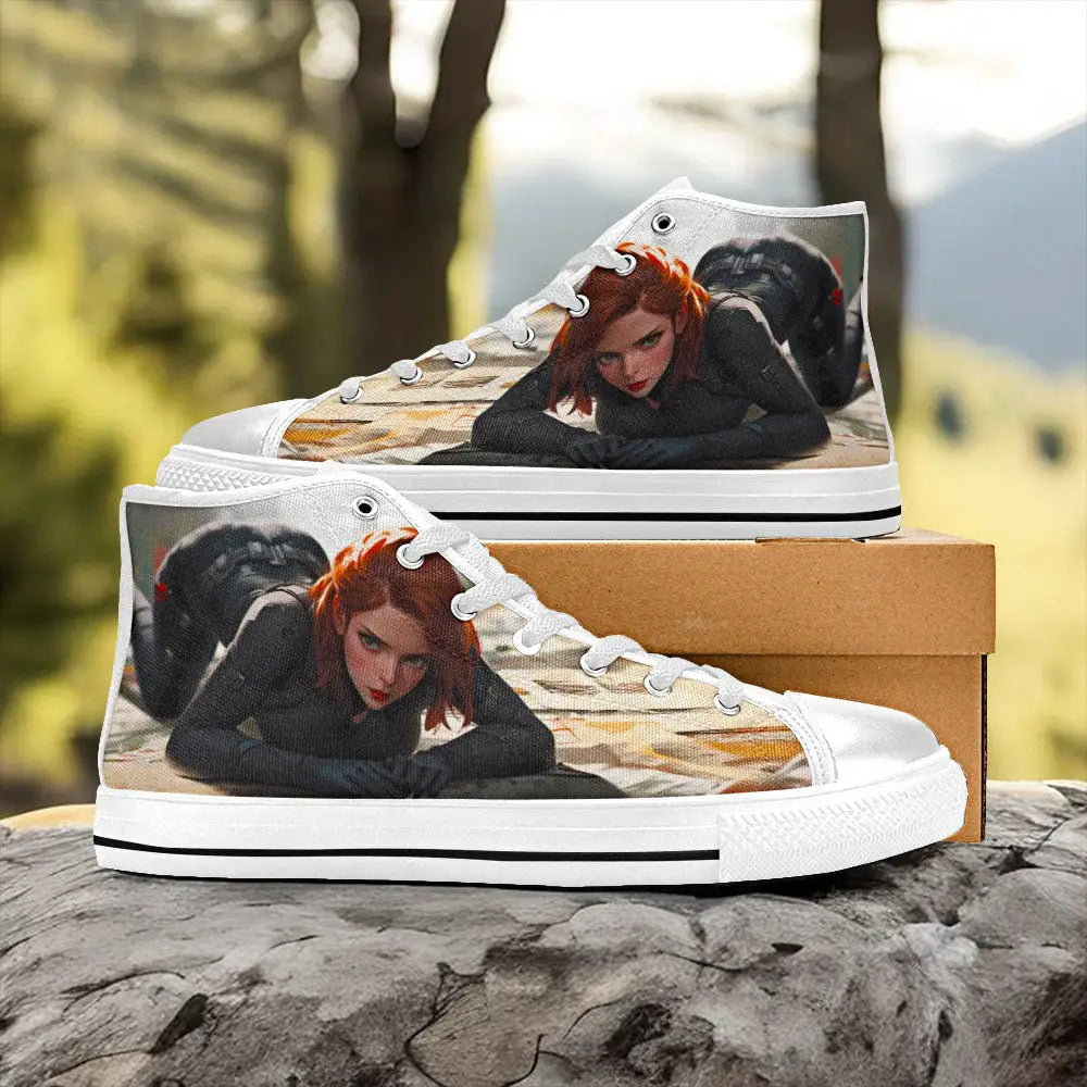 Cute Black Widow Custom High Top Sneakers Shoes