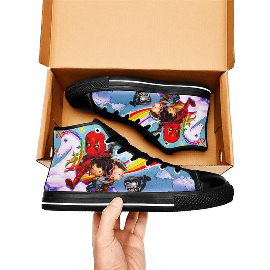 Deadpool Superhero Marvel Comics Custom High Top Sneakers Shoes