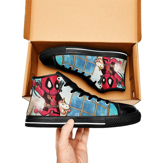 Deadpool Superhero Marvel Comics Custom High Top Sneakers Shoes