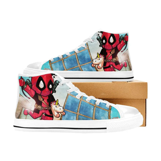 Deadpool Superhero Marvel Comics Custom High Top Sneakers Shoes