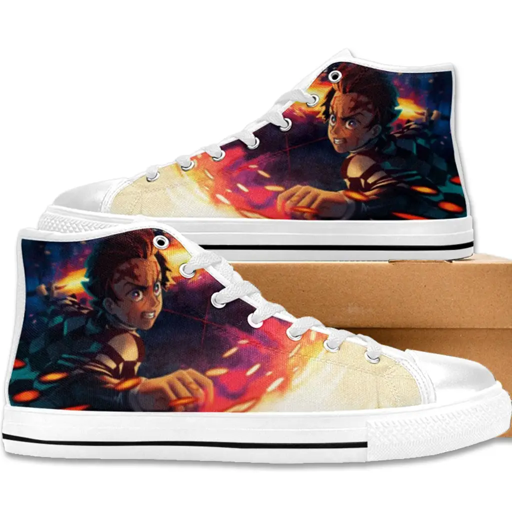 Demon Slayer Kimetsu no Yaiba Sun breath Kagura Shoes High Top Sneakers