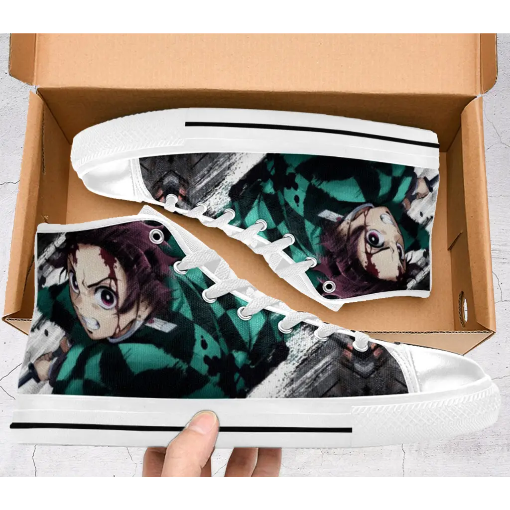 Demon Slayer Kimetsu no Yaiba Tanjiro Kamado Shoes High Top Sneakers