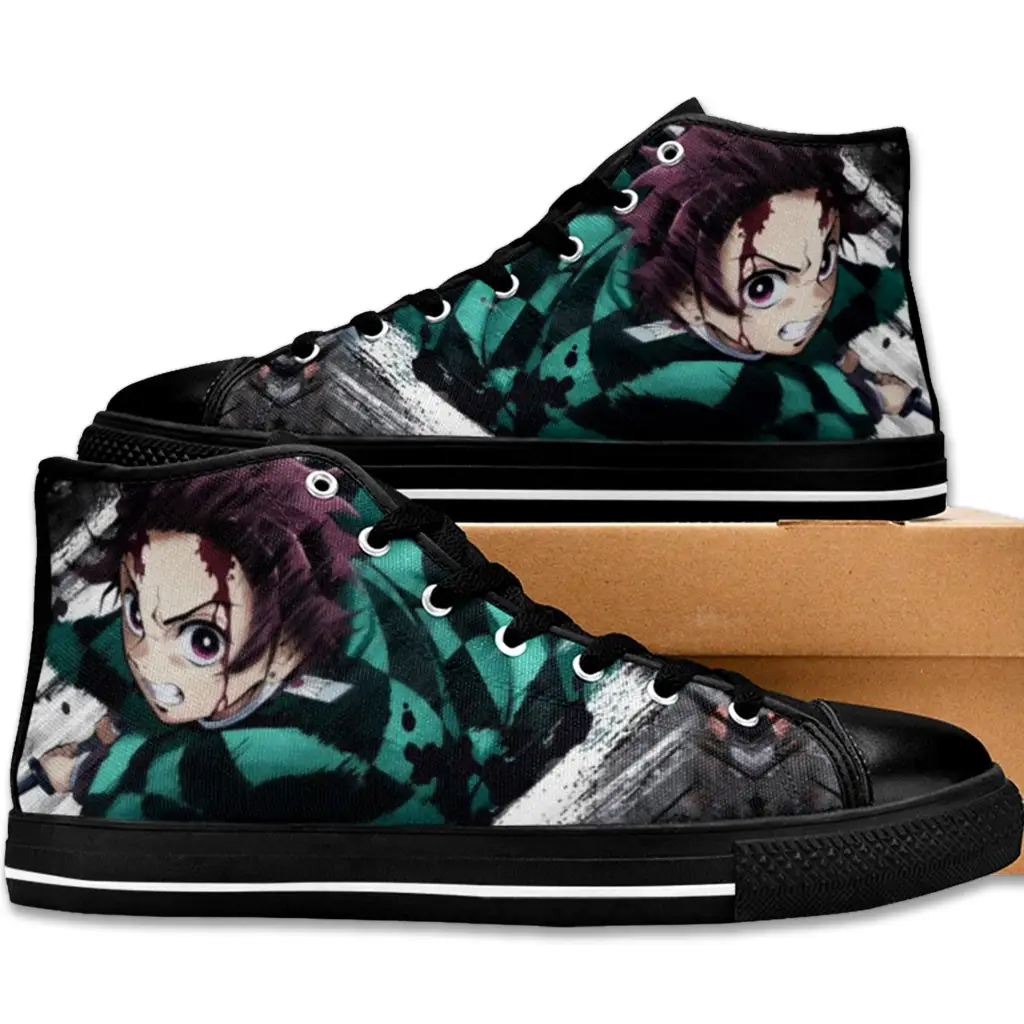 Demon Slayer Kimetsu no Yaiba Tanjiro Kamado Shoes High Top Sneakers