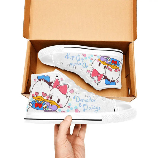 Donald Duck and Daisy Custom High Top Sneakers Shoes