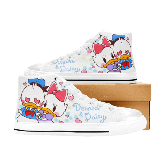 Donald Duck and Daisy Custom High Top Sneakers Shoes