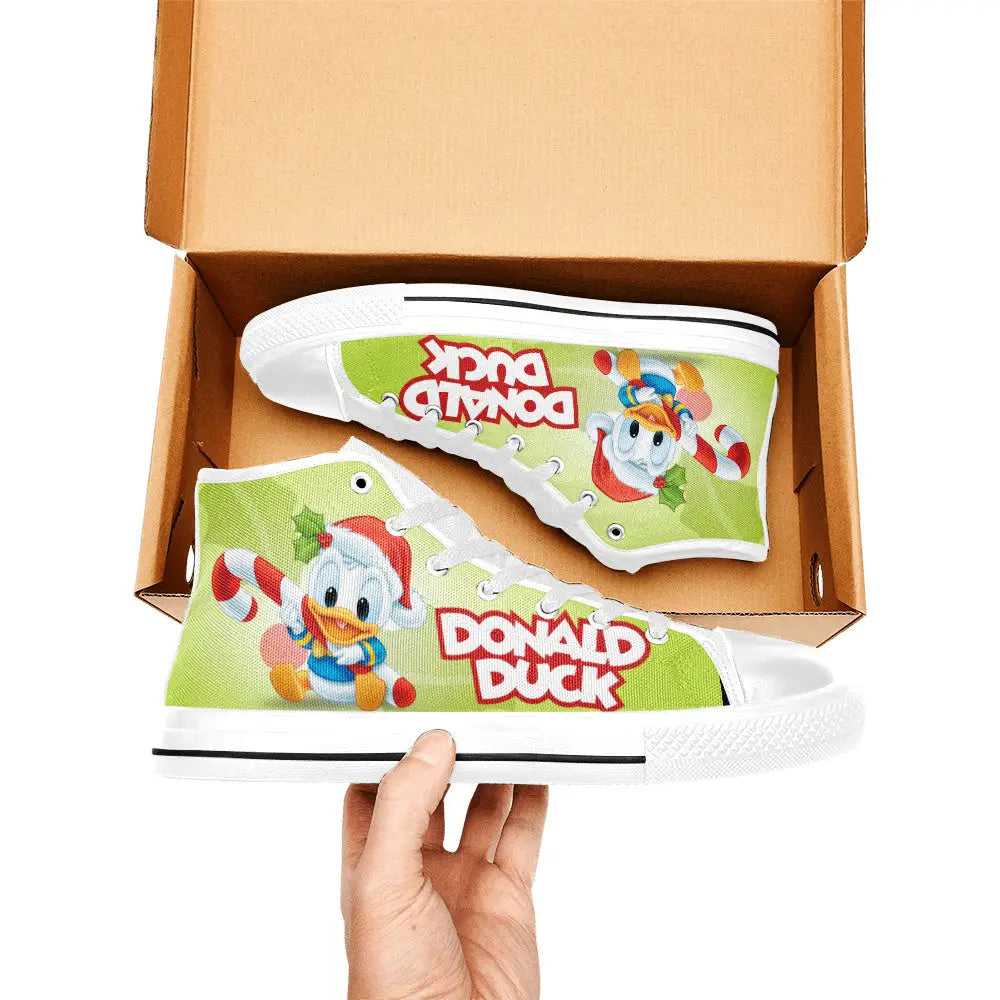 Donald Duck Christmas Custom High Top Sneakers Shoes