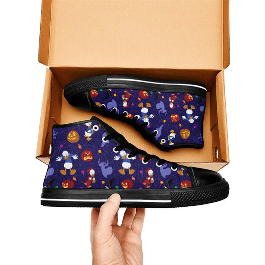 Donald Duck Helloween Custom High Top Sneakers Shoes