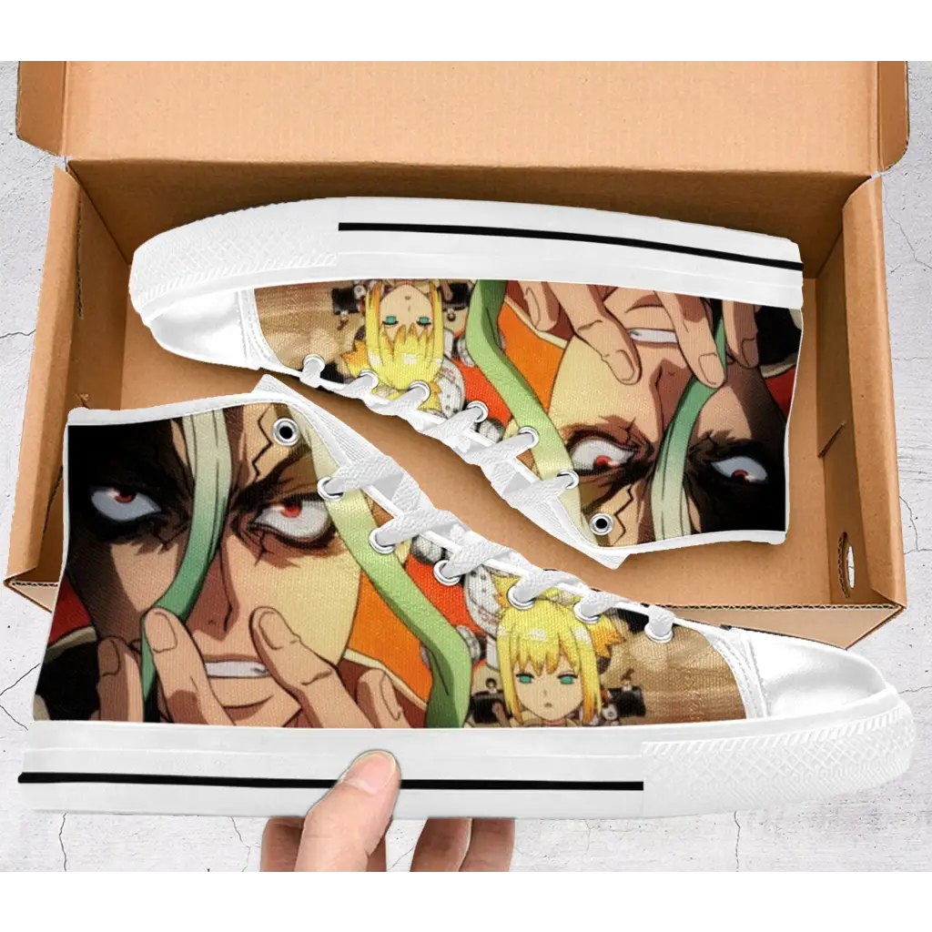 Dr Stone Ishigami Senku Shoes High Top Sneakers