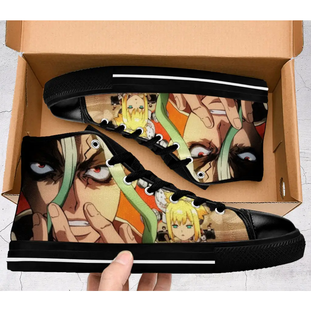 Dr Stone Ishigami Senku Shoes High Top Sneakers