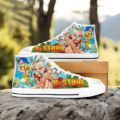 Dr Stone Kingdom of Science Shoes High Tops Sneakers for Kids and Adults