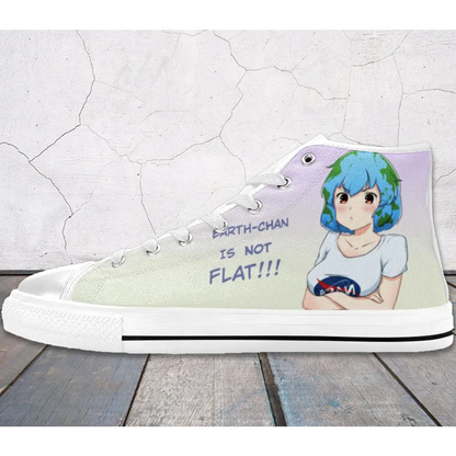 Earth Chan Anime Waifu Jokes Shoes High Top Sneakers