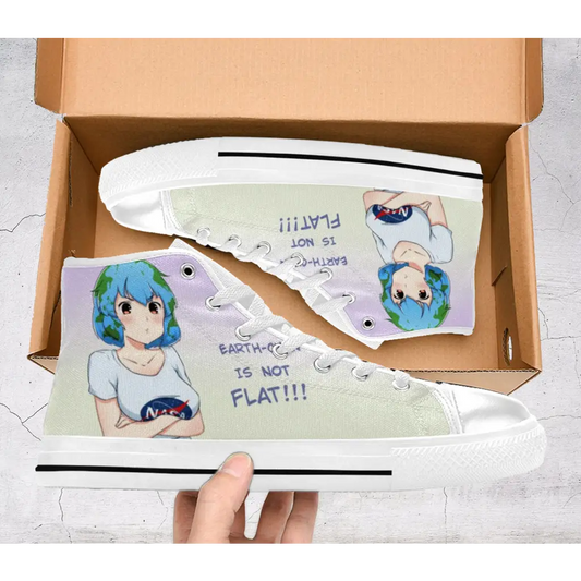 Earth Chan Anime Waifu Jokes Shoes High Top Sneakers